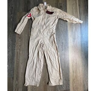 Ghostbusters Jumpsuit Kids Medium Tan Spengler Costume Coverall Patch Zipper